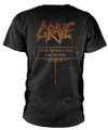 Grave 'And Here I Die... Satisfied' (Black) T-Shirt Back