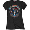 Ramones 'Vintage Wings Photo' (Black) Womens Fitted T-Shirt