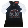 AC/DC 'Hard As Rock' (Black & White) Womens Raglan Shirt