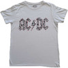 AC/DC 'Mono Leopard Print Logo' (White) Womens Fitted T-Shirt