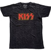 Kiss 'Classic Logo' (Black) Snow Wash T-Shirt