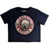 Guns N' Roses 'Classic Logo' (Navy) Womens Crop Top