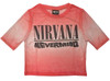 Nirvana 'Nevermind Wavy Logo' (Pink) Womens Mesh Crop Top