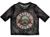 Guns N' Roses 'Pink Tint Bullet Logo' (Black) Womens Mesh Crop Top