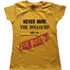 Sex Pistols 'Never Mind the Bollocks Original Album' (Yellow) Womens Fitted T-Shirt