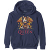Queen 'Classic Crest' (Navy) Pull Over Hoodie
