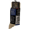 Queen 'Crest Blocks' (Blue) Socks (One Size = UK 7-11) Pack