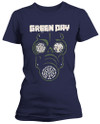 Green Day 'Green Mask' (Navy) Womens Fitted T-Shirt