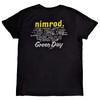 Green Day 'Nimrod Tracklist' (Black) T-Shirt Back