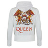 Queen 'Classic Crest' (White) Womens Zip Up Hoodie BACK