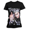 Tupac 'All Eyez Blue Homage' (Black) Womens Fitted T-Shirt