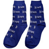 The Beatles 'Love Me Do' (Blue) Womens Socks (One Size = UK 4-7) SIDE