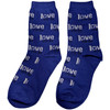 The Beatles 'Love Me Do' (Blue) Socks (One Size = UK 7-11)