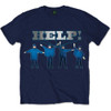 The Beatles 'Help! Silver Logo' (Navy) T-Shirt