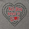 The Beatles 'All You Need Is Love Heart' (Grey) T-Shirt