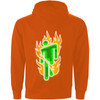 Billie Eilish 'Airbrush Flames Blohsh' (Orange) Pull Over Hoodie BACK