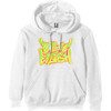 Billie Eilish 'Airbrush Flames Blohsh' (White) Pull Over Hoodie