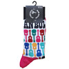 Bob Dylan 'Guitar Pattern' (White & Multicoloured) Socks (One Size = UK 7-11)