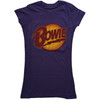 David Bowie 'Vintage Diamond Dogs Logo' (Purple) Womens Fitted T-Shirt