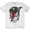 David Bowie 'Halftone Flash Face' (White) T-Shirt