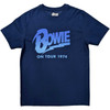 David Bowie 'On Tour 1974' (Blue) T-Shirt