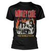 Motley Crue 'Vintage World Tour Flames' (Black) T-Shirt