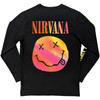Nirvana 'Gradient Happy Face' (Black) Long Sleeve Shirt BACK