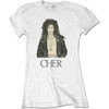 Cher 'Leather Jacket' (White) Womens Fitted T-Shirt