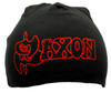 Saxon 'Logo & Eagle' (Black) Beanie Hat Front