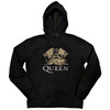 Queen 'Crest' (Black) Pull Over Hoodie