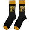 Nirvana 'Logo Stacked' (Black & Yellow) Socks (One Size = UK 7-11) SIDE
