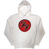 Foo Fighters 'FF Logo' (White) Pull Over Hoodie