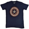 Marvel Captain America 'Embroidered Shield' (Navy) T-Shirt