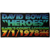 David Bowie 'Heroes Earls Court' (Black) (Iron On) Patch