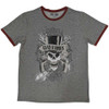 Guns N' Roses 'Faded Skull' (Grey) Ringer T-Shirt