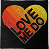 The Beatles 'Love Me Do Gradient Heart' (Black) (Iron On) Patch