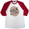 Nick Mason 'Saucerful of Secrets - Spiral' (Red & White) Raglan T-Shirt