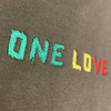 Bob Marley 'One Love Wailers Mic Photo' (Green) Pull Over Hoodie CLOSE UP