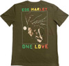 Bob Marley 'One Love Dreads Back Print' (Green) T-Shirt BACK