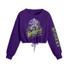 Beetlejuice '3 Times' (Purple) Womens Cropped Sweatshirt