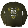 Disturbed 'European Tour '23 Take Back' (Green) Long Sleeve Shirt BACK