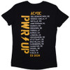 AC/DC 'Angus Triangle PRW-UP EU Tour '24' (Black) Womens Fitted T-Shirt BACK