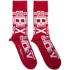 Five Finger Death Punch 'Pixeled Skull Repeat' (Red) Socks (One Size = UK 7-11)