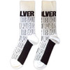 The Beatles 'Revolver Text Outlines Repeat' (White) Socks (One Size = UK 7-11)