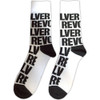 Beatles 'Revolver Text Repeat' (White) Socks (One Size = UK 7-11) BACK