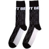 The Beatles 'Let It Be Text Outlines Repeat' (Black) Socks (One Size = UK 7-11)