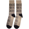 The Beatles 'For Sale Text Outlines Repeat' (Sand) Socks (One Size = UK 7-11) BACK