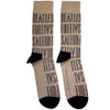 The Beatles 'For Sale Text Outlines Repeat' (Sand) Socks (One Size = UK 7-11)
