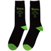 Tupac 'Green Cross' (Black) Socks (One Size = UK 7-11)