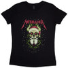 Metallica 'Santa Horns' (Black) Womens Fitted T-Shirt